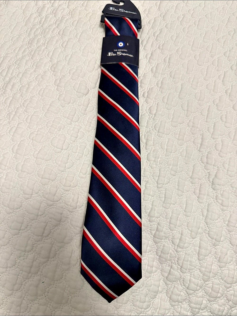 Ben Sherman Men's Striped Tie in Blue & Red NWT